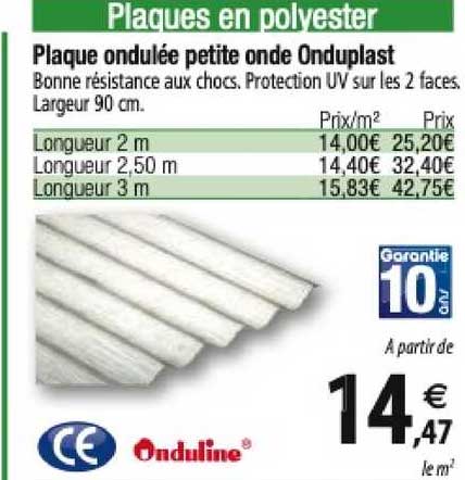 plaque ondulée petite onde onduplast onduline