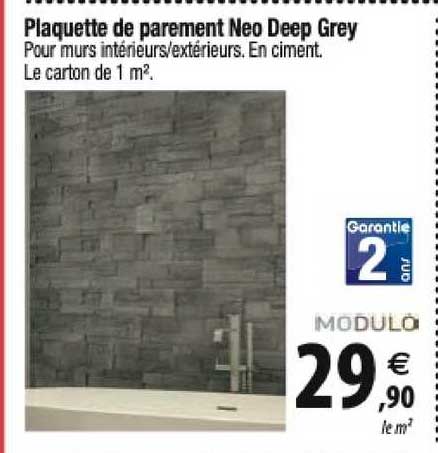 plaquette de parement neo deep grey modulo