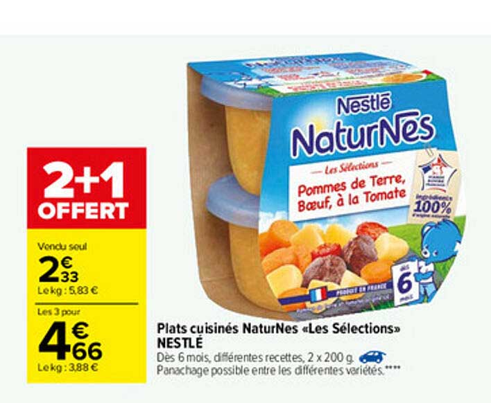 plats cuisinés naturnes «le sélections» nestlé