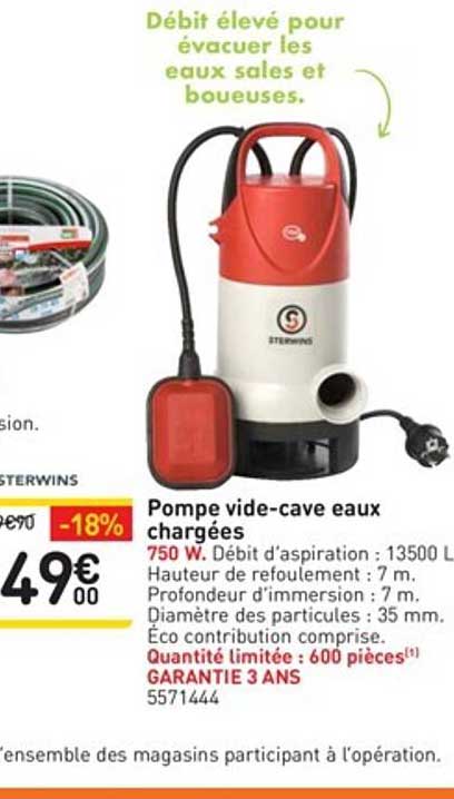 Pompe Vide-cave Eaux Chargées