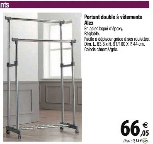portant double à vêtement alex