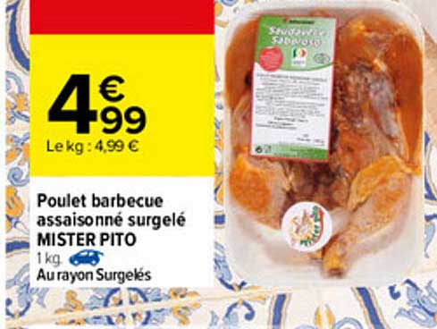 Poulet Barbecue Assaisonné Surgelé Mister Pito