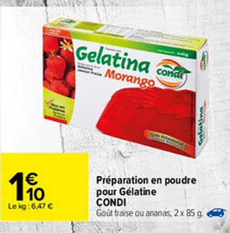 Préparation En Poudre Pour Gélatine Condi