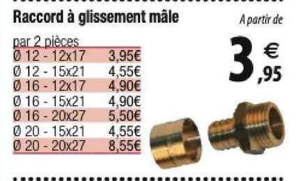 raccord à glissement mâle
