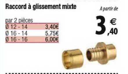 raccord à glissement mixte