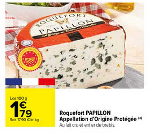 roquefort papillon appellation d'origine protégée