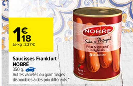 saucisses frankfurt nobré