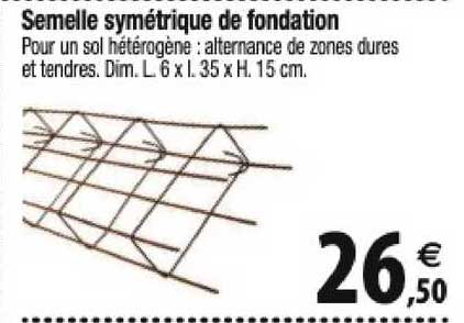 semelle symétrique de fondation