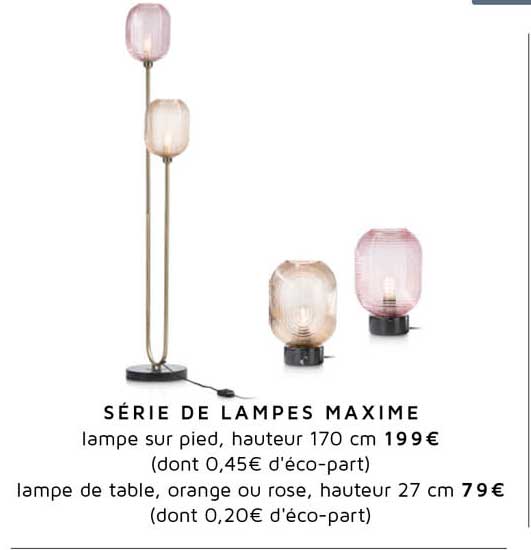 série de lampes maxime