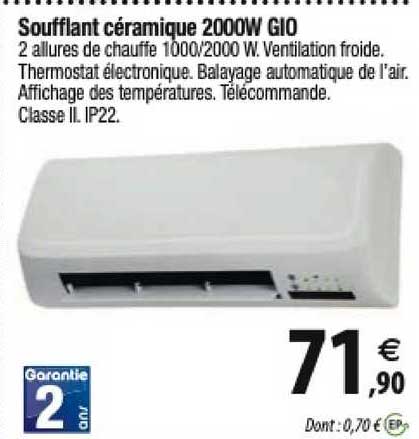 soufflant céramique 2000w gio