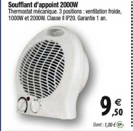 soufflant d'appoint 2000w