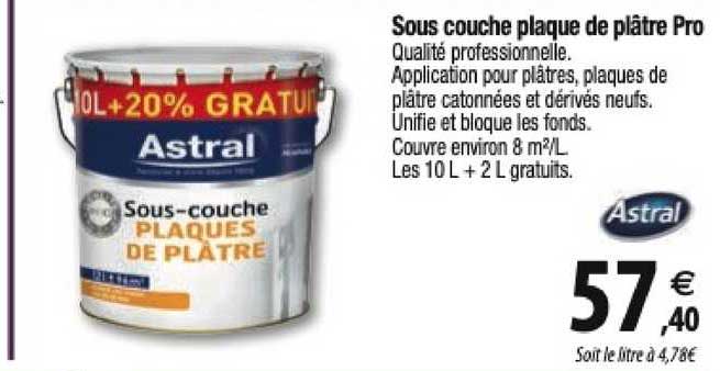 sous couche plaque de plâtre pro astral