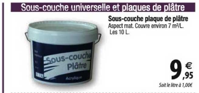 sous-couche plaque de plâtre