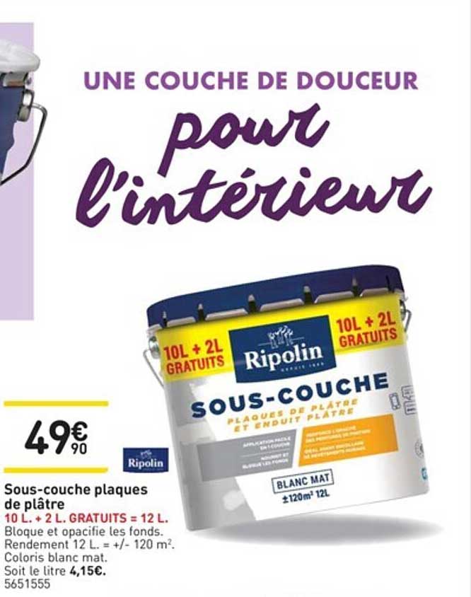 sous-couche plaques de plâtre