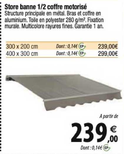 store banne 1-2 coffre motorisé