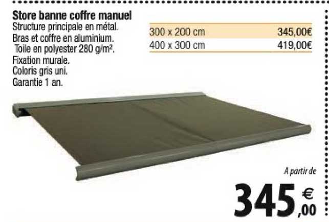 Store Banne Coffre Manuel