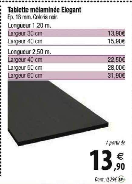 tablette mélaminée élégant