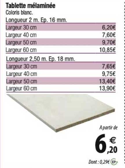 Tablette Mélaminée