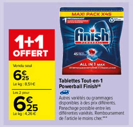 tablettes tout-en-1 powerball finish