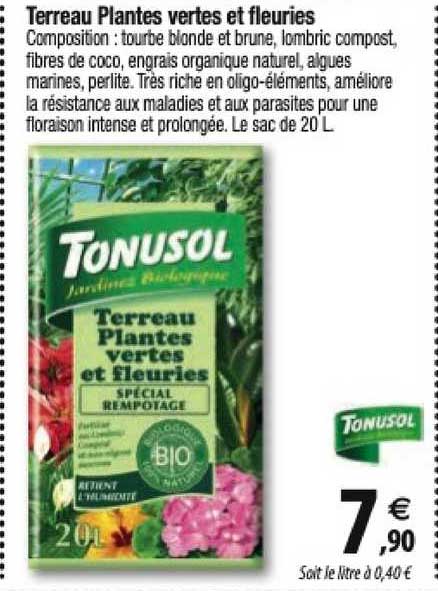 terreau plantes vertes et fleuries tonusol