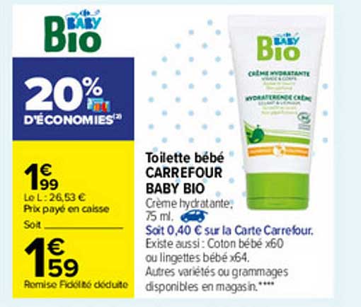 Toilette Bébé Carrefour Baby Bio