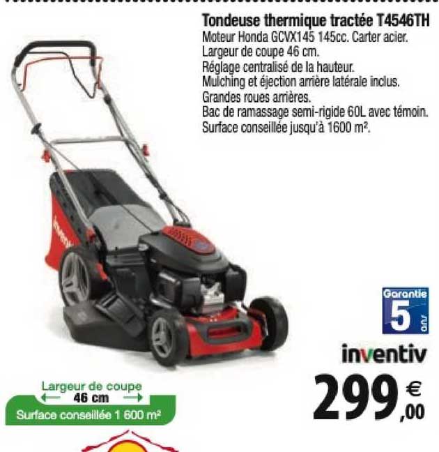 tondeuse thermique tractée t4546th inventiv