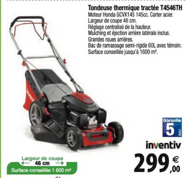 tondeuse thermique tractée t4546th inventiv
