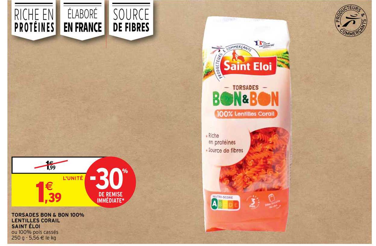 torsades bon & bon 100% lentilles corail saint éloi
