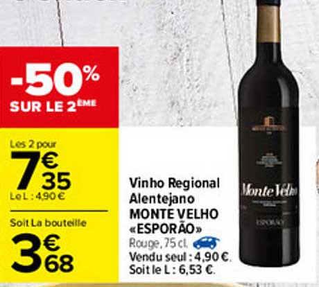vinho regional alentejano monte velho «esporao»
