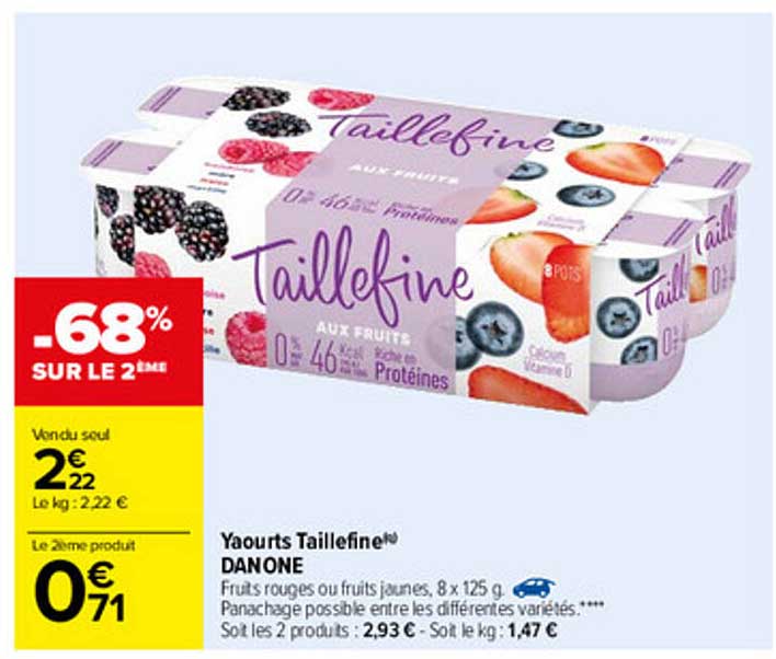yaourts taillefine danone