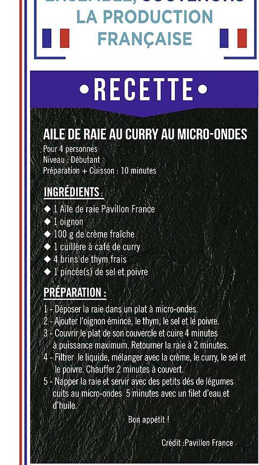 Aile De Raie Au Curry Au Micro-ondes
