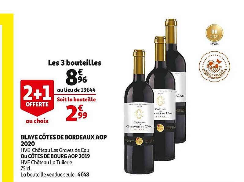blaye côtes de bordeaux aop 2020 ou côtes de bourg aop 2019