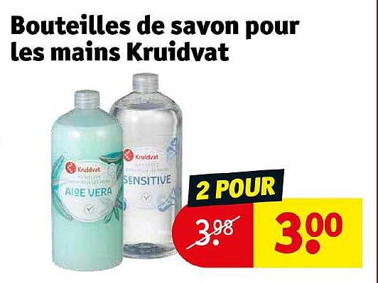 bouteilles de savon pour les mains krudvat