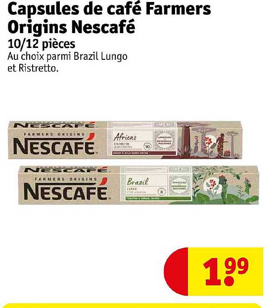 capsules de café farmers origins nescafé