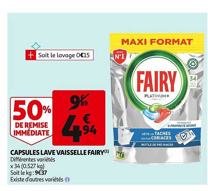 capsules lave vaisselle fairy
