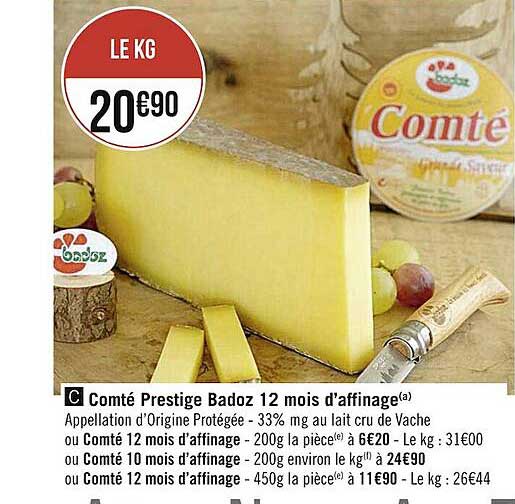 comté prestige badoz 12 mois d'affinage