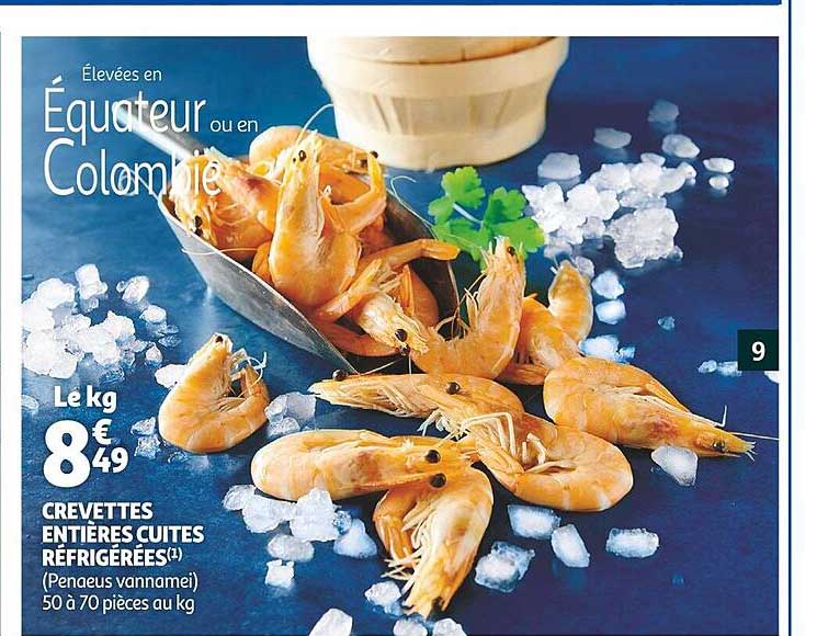 Crevettes Entières Cuites Réfrigérées