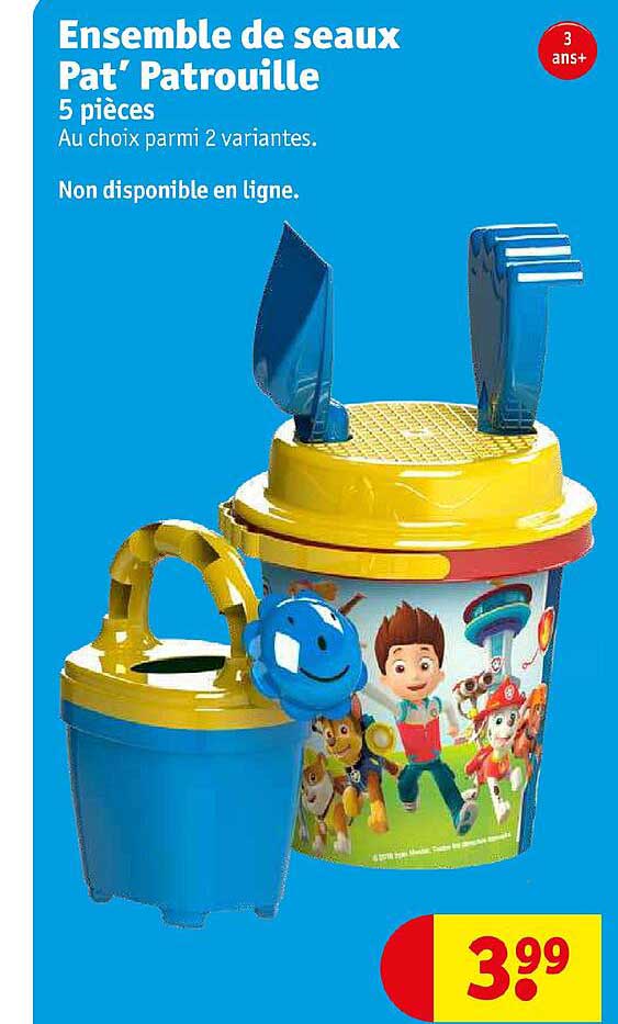 ensemble de seaux pat' patrouille