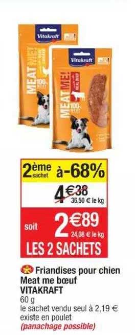 friandises pour chien meat me bœuf virakraft