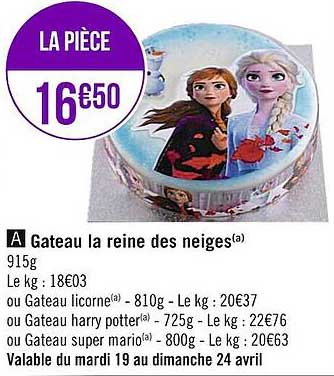 gâteau la reine des neiges