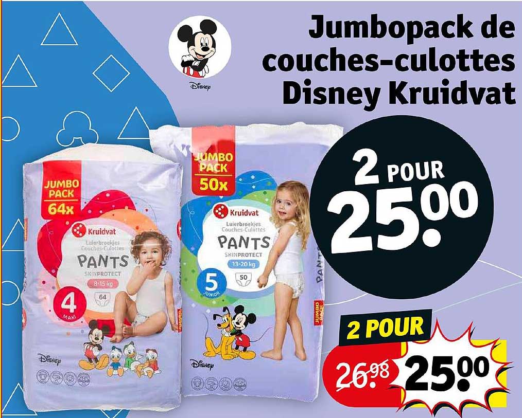 jumbopack de couches-culottes disney kruidvat