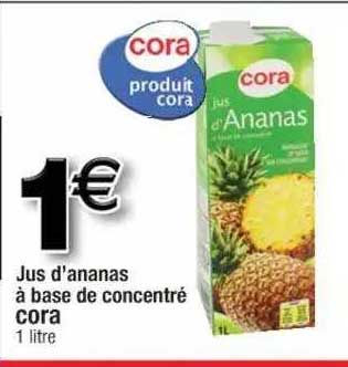jus d'ananas à base de concentré cora