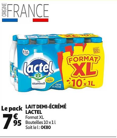 lait demi-écrémé lactel