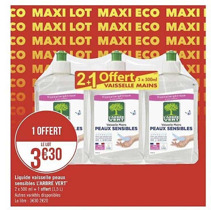 liquide vaisselle peaux sensibles l'arbre vert