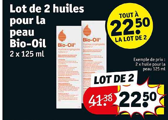 lot de 2 huiles pour la peau bio-oil