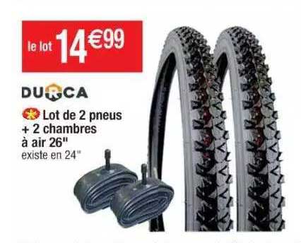 lot de 2 pneus + 2 chambres durca