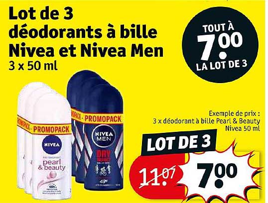 Lot De 3 Déodorants à Bille Nivea Et Nivea Men