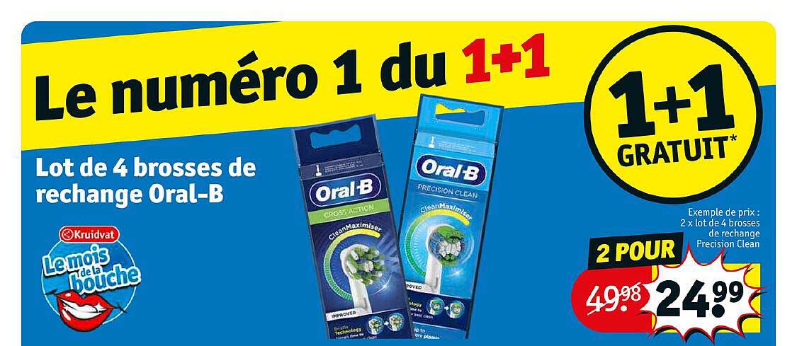 lot de 4 brosses de rechange oral-b