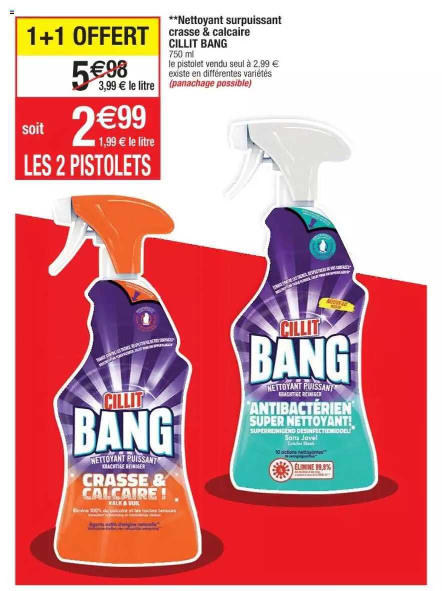 nettoyant surpuissant crasse & calcaire cillit bang