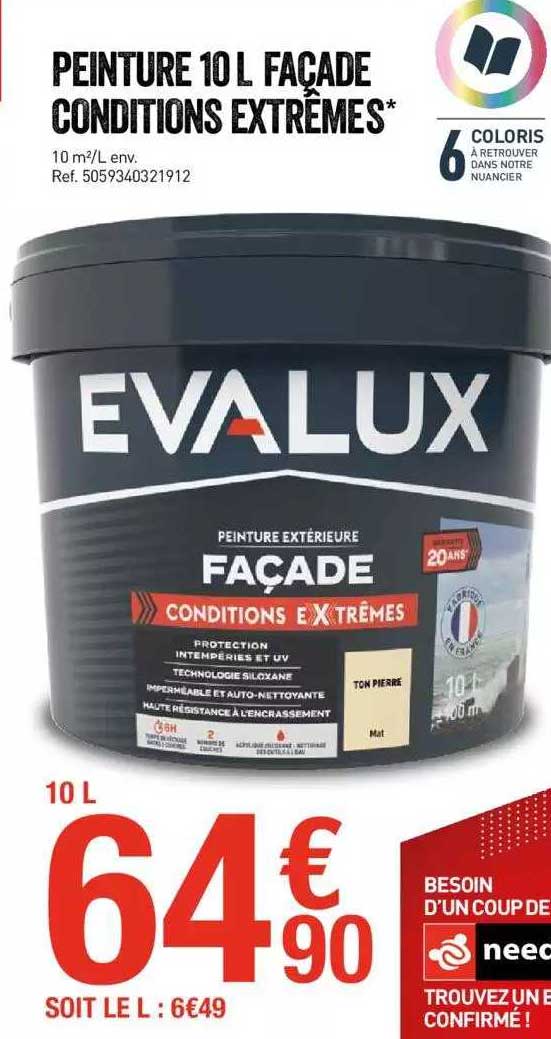 peinture 10 l façade conditions extrêmes evalux